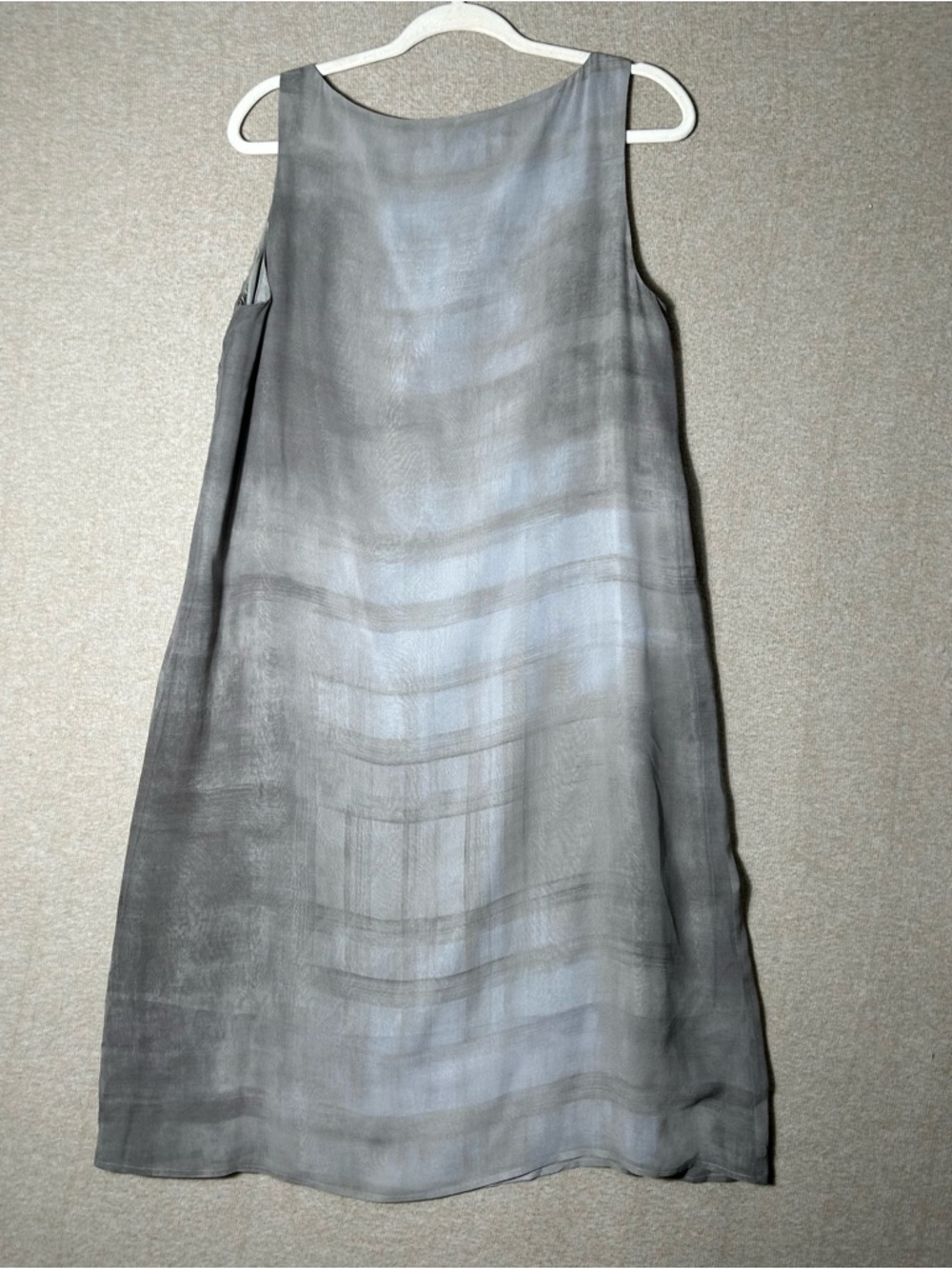 Eileen Fisher Neutral Ombre Sleeveless Midi Shift Dress - Picture 5 of 8